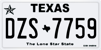TX license plate DZS7759