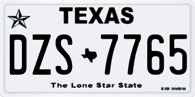 TX license plate DZS7765