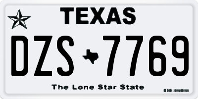 TX license plate DZS7769