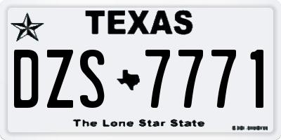 TX license plate DZS7771