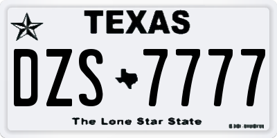 TX license plate DZS7777
