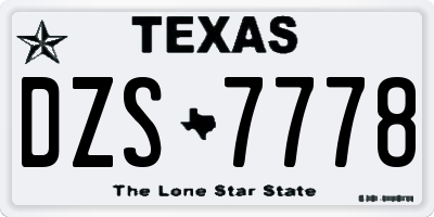TX license plate DZS7778