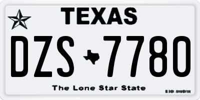 TX license plate DZS7780