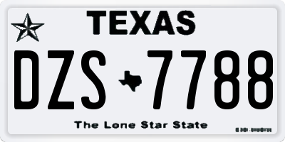TX license plate DZS7788