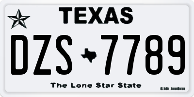 TX license plate DZS7789