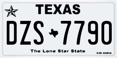 TX license plate DZS7790