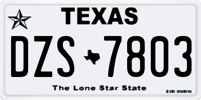 TX license plate DZS7803