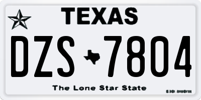 TX license plate DZS7804
