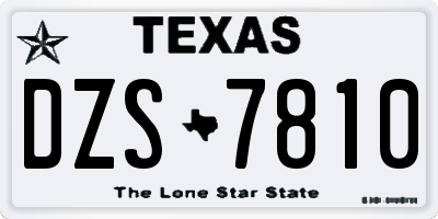TX license plate DZS7810