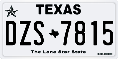 TX license plate DZS7815