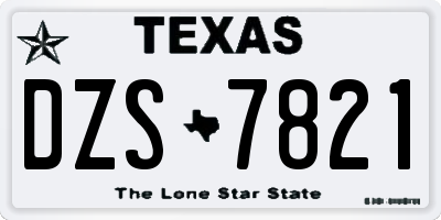 TX license plate DZS7821