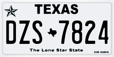 TX license plate DZS7824