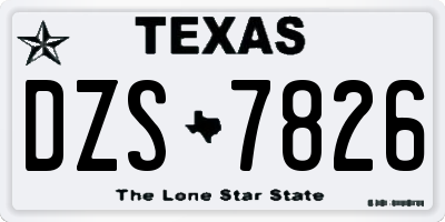 TX license plate DZS7826