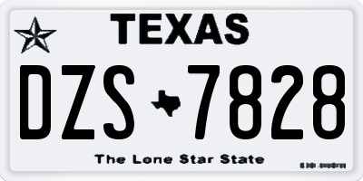 TX license plate DZS7828