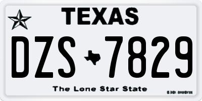 TX license plate DZS7829