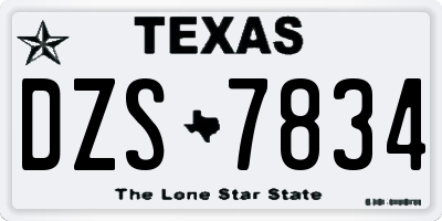 TX license plate DZS7834