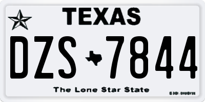 TX license plate DZS7844