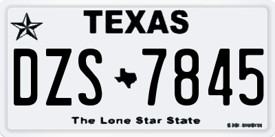 TX license plate DZS7845