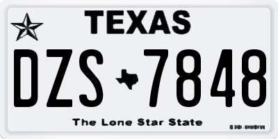 TX license plate DZS7848