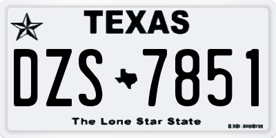 TX license plate DZS7851