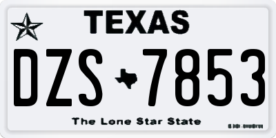 TX license plate DZS7853