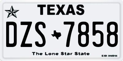 TX license plate DZS7858