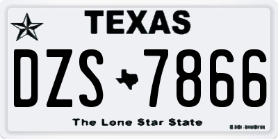TX license plate DZS7866