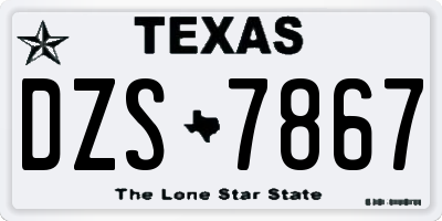 TX license plate DZS7867
