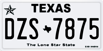 TX license plate DZS7875