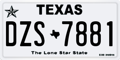 TX license plate DZS7881