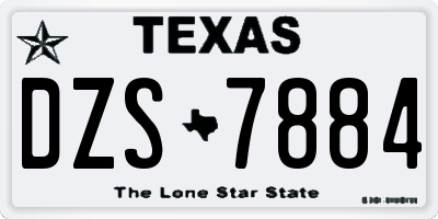 TX license plate DZS7884