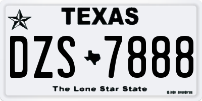 TX license plate DZS7888