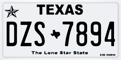 TX license plate DZS7894