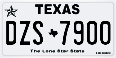 TX license plate DZS7900