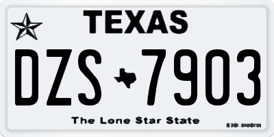 TX license plate DZS7903