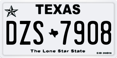 TX license plate DZS7908