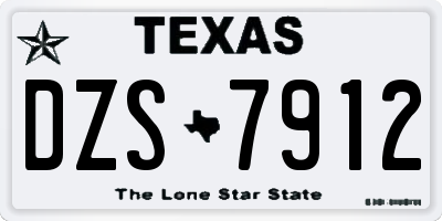 TX license plate DZS7912