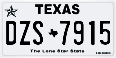 TX license plate DZS7915
