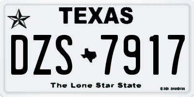 TX license plate DZS7917
