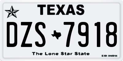 TX license plate DZS7918