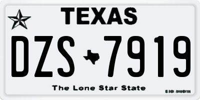 TX license plate DZS7919