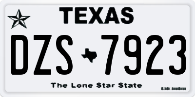 TX license plate DZS7923