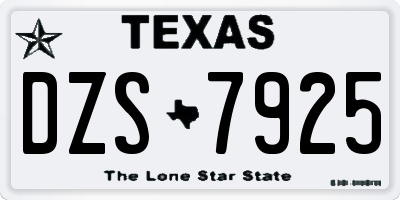 TX license plate DZS7925
