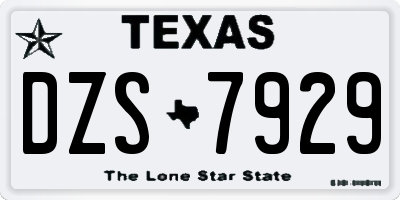 TX license plate DZS7929