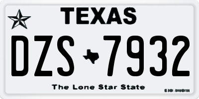 TX license plate DZS7932