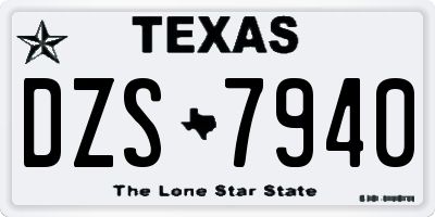 TX license plate DZS7940