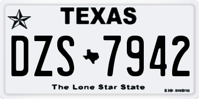 TX license plate DZS7942