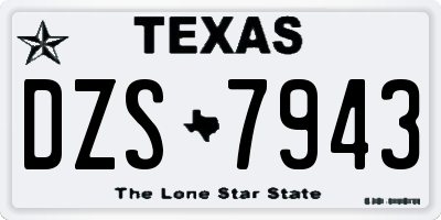 TX license plate DZS7943