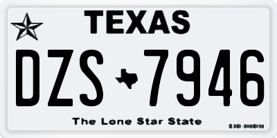 TX license plate DZS7946