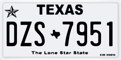 TX license plate DZS7951